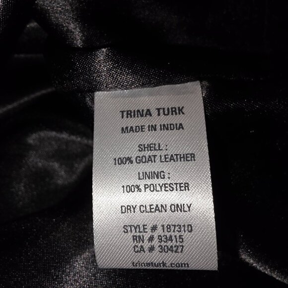 Trina Turk Black Goat Leather Zip Front Sheath Dress Size 4 NWT - Picture 8 of 8